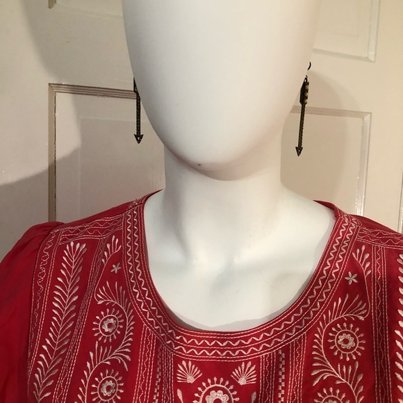 LONG ARROW RHINESTONE BRASS  DUSTER EARRINGS - Picture 2 of 2